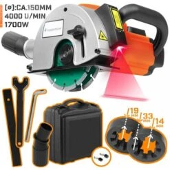 Nova Scanalatore Per Muro Con Laser Guida 2 Lame Diamantate 4000 Giri/min 1700W