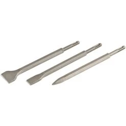 SET SCALPELLI 3 PZ SCALPELLO SDS PLUS PUNTA PIATTA PER DEMOLITORE PNEUMATICO 113