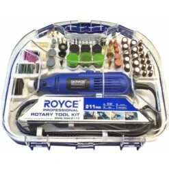 Kit Mini Trapano 211 Pezzi Smerigliatrice Rotante 300W Punte Frese Royce RMG-300