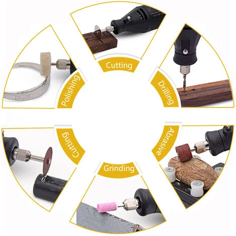 Kit Mini Trapano 211 Pezzi Smerigliatrice Rotante 300W Punte Frese Royce RMG-300 5 Kit Mini Trapano 211 Pezzi Smerigliatrice Rotante 300W Punte Frese Royce RMG-300 - immagine 5