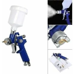 Aerografo Pistola Spruzzo 0.8 Mm Serbatoio A Caduta 100 Ml Ad Aria Compressa