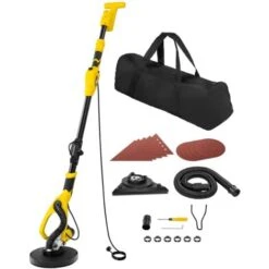 MSW Levigatrice Telescopica Combinata Per Muri 750 W Con 2 Platorelli 1000-2100 Rpm