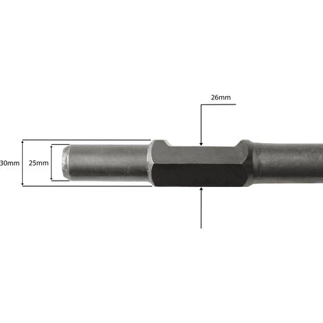 Scalpello Di Ricambio Scalpello Appuntito (390x30mm, Adatto Per Martello Da Demolizione Con Esagono Incassato SDS HEX Da 30mm) 2 Scalpello Di Ricambio Scalpello Appuntito (390x30mm, Adatto Per Martello Da Demolizione Con Esagono Incassato SDS HEX Da 30mm) - immagine 2
