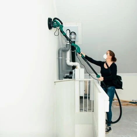 VONROC Levigatrice A Giraffa Per Soffitti E Pareti 1050W-Ø225mm. Include 6 Pezzi Di Carta Abrasiva, Tubo Collegamento Aspirapolvere, Sacco Raccolta Polvere E Manico Telescopico 3 VONROC Levigatrice A Giraffa Per Soffitti E Pareti 1050W-Ø225mm. Include 6 Pezzi Di Carta Abrasiva, Tubo Collegamento Aspirapolvere, Sacco Raccolta Polvere E Manico Telescopico - immagine 3