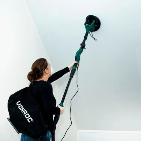 VONROC Levigatrice A Giraffa Per Soffitti E Pareti 1050W-Ø225mm. Include 6 Pezzi Di Carta Abrasiva, Tubo Collegamento Aspirapolvere, Sacco Raccolta Polvere E Manico Telescopico 4 VONROC Levigatrice A Giraffa Per Soffitti E Pareti 1050W-Ø225mm. Include 6 Pezzi Di Carta Abrasiva, Tubo Collegamento Aspirapolvere, Sacco Raccolta Polvere E Manico Telescopico - immagine 4