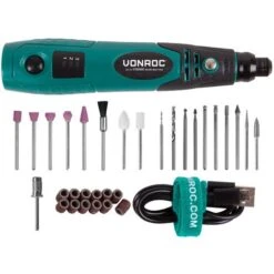 VONROC Utensile Multifunzione - Strumento Rotante 4V. Include 31 Accessori