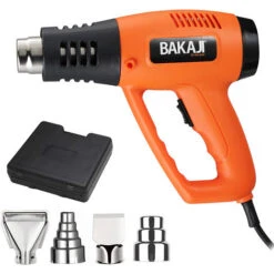 Pistola Termica Termosoffiatore Aria Calda 2000W Phon Sverniciatore 4 Beccucci