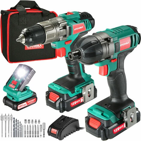 Trapano Avvitatore Batteria 18V,HYCHIKA Avvitatore Ad Impatto 160Nm Trapani Combinati 18V, 2X2,0Ah Batteria 1 Trapano Avvitatore Batteria 18V,HYCHIKA Avvitatore Ad Impatto 160Nm Trapani Combinati 18V, 2X2,0Ah Batteria