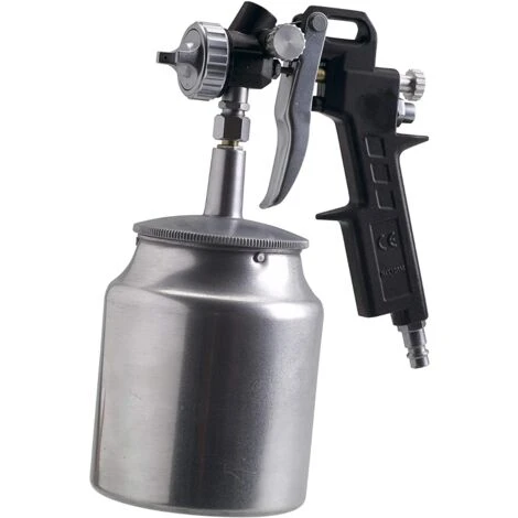 FERM Pistola A Spruzzo Per Verniciatura Con Serbatoio A Gravità Da 750 Cc. Max. Portata Vernice Dell'ugello 6,5 Cfm 2 FERM Pistola A Spruzzo Per Verniciatura Con Serbatoio A Gravità Da 750 Cc. Max. Portata Vernice Dell'ugello 6,5 Cfm - immagine 2