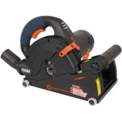 FERM Scanalatore 1600W 150mm. Dotato Di Laser. Include 2 Lame Diamantate (150 Mm) E Adattatore Aspirapolvere