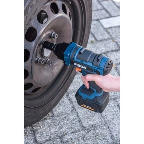 FERM Avvitatore A Percussione A Batteria 18V - 380Nm. Include 1 Batteria Agli Ioni Di Litio. 4.0 Ah, Caricabatterie, 1 Supporto Per Chiave A Bussola 19mm, 1 Supporto 21mm E Custodia FERM 2 FERM Avvitatore A Percussione A Batteria 18V - 380Nm. Include 1 Batteria Agli Ioni Di Litio. 4.0 Ah, Caricabatterie, 1 Supporto Per Chiave A Bussola 19mm, 1 Supporto 21mm E Custodia FERM - immagine 2