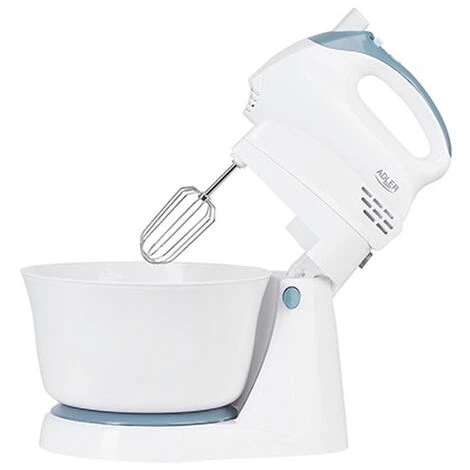 Sbattitore Elettrico AD4202 300W Con Ciotola Bianco E Blu Adler 2 Sbattitore Elettrico AD4202 300W Con Ciotola Bianco E Blu Adler - immagine 2