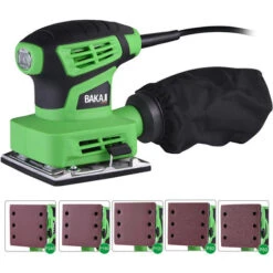 Levigatrice Mouse Orbitale 240W Con Aspiratore + 5 Nastri Abrasivi Legno Muro