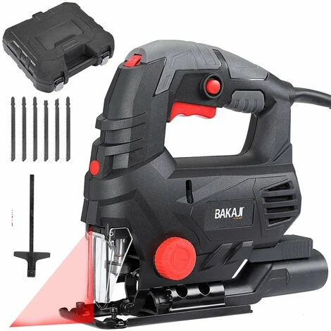 Seghetto Elettrico Alternativo 800W Velocita Regolabile Laser Valigetta E 6 Lame 1 Seghetto Elettrico Alternativo 800W Velocita Regolabile Laser Valigetta E 6 Lame