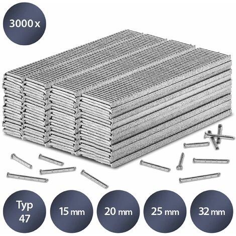 Trotec Set Di Chiodi Per Graffatrice Tipo 47, Lunghezza 15-32 Mm (3000 Pz.) 2 Trotec Set Di Chiodi Per Graffatrice Tipo 47, Lunghezza 15-32 Mm (3000 Pz.) - immagine 2