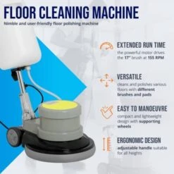 Monospazzola Lavapavimenti Elettrico Macchina Lucidatrice Spazzole 43,2 Cm 17’’ -Makitae Outlet 24395466 3