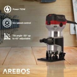 AREBOS Fresa Verticale Deluxe Con Tagliabordi E Base Per Immersioni 710 W -Makitae Outlet 25627341 3