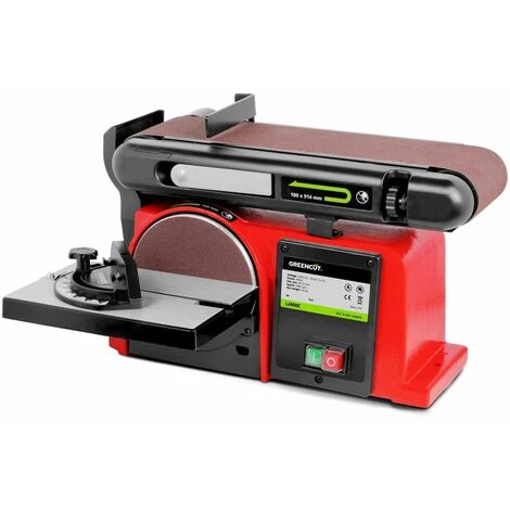 Levigatrice A Nastro, Potenza 400W, Velocità Nastro 7,35m/s, Inclinazione Cintura Fino A 90º, Tavola A Disco Inclinabile Fino A 45º - Greencut LJ400C 1 Levigatrice A Nastro, Potenza 400W, Velocità Nastro 7,35m/s, Inclinazione Cintura Fino A 90º, Tavola A Disco Inclinabile Fino A 45º - Greencut LJ400C