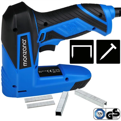 Monzana Cucitrice Elettrica Con Impugnatura Gommata Morbida Sparachiodi 2in1 Graffettatrice DIY Falegname Pistola Ergonomica 2 Monzana Cucitrice Elettrica Con Impugnatura Gommata Morbida Sparachiodi 2in1 Graffettatrice DIY Falegname Pistola Ergonomica - immagine 2