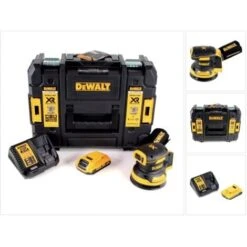DeWalt DCW 210 D1 Levigatrice Orbitale A Batteria 18V / 125mm / Brushless In Valigetta TSTAK + 1x Batteria 2,0 Ah + 1x Caricabatterie Rapido