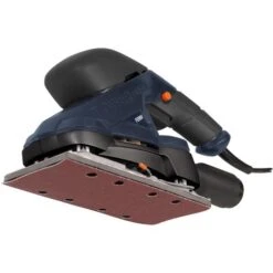 FERM Levigatrice Orbitale 180W. Include Adattatore Aspirapolvere E 10 Fogli Abrasivi (5xG80 E 5xG120)