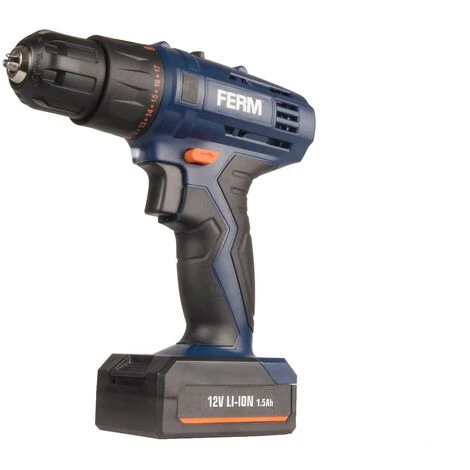 FERM Trapano Avvitatore A Batteria 12V - 1.5Ah. Include 2 Batterie 1.5Ah, Caricabatterie Rapido, 2 Punte E Custodia 2 FERM Trapano Avvitatore A Batteria 12V - 1.5Ah. Include 2 Batterie 1.5Ah, Caricabatterie Rapido, 2 Punte E Custodia - immagine 2