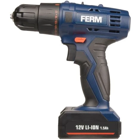 FERM Trapano Avvitatore A Batteria 12V - 1.5Ah. Include 2 Batterie 1.5Ah, Caricabatterie Rapido, 2 Punte E Custodia 3 FERM Trapano Avvitatore A Batteria 12V - 1.5Ah. Include 2 Batterie 1.5Ah, Caricabatterie Rapido, 2 Punte E Custodia - immagine 3
