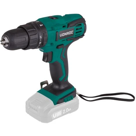 VONROC Trapano Avvitatore A Batteria VPOWER 20V Con Funzione Perforazione, Percussione E Avvitamento. Batteria E Caricabatterie Non Inclusi. Incl. 2 Punte E Sacca Portautensili 2 VONROC Trapano Avvitatore A Batteria VPOWER 20V Con Funzione Perforazione, Percussione E Avvitamento. Batteria E Caricabatterie Non Inclusi. Incl. 2 Punte E Sacca Portautensili - immagine 2