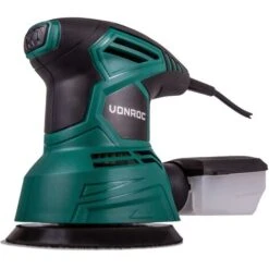 VONROC Levigatrice Orbitale 300W - Ø125mm. Include Scatola Di Raccolta Polvere E Set Carta Abrasiva Da 12 Pezzi -Makitae Outlet 26103982 3