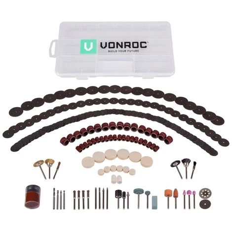 VONROC Set Di 192 Accessori Universali Per Utensili Rotanti, Strumenti Multifunzione. Custodia Inclusa 1 VONROC Set Di 192 Accessori Universali Per Utensili Rotanti, Strumenti Multifunzione. Custodia Inclusa