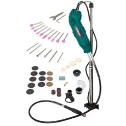 VONROC Strumento Rotante Multifunzione Elettrico 160W. Include 40 Accessori, Albero Flessibile, Protezione, Accessorio Per Fresatura E Sacca Portautensili