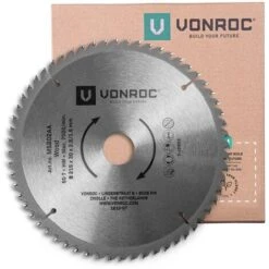 VONROC Lama Universale 216x30mm Per Troncatrice E Sega Da Tavolo - 60 Denti