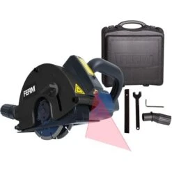 FERM Scanalatore 1700W 125mm. Dotato Di Laser. Include 2 Lame Diamantate (125mm) E Adattatore Aspirapolvere