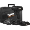 FERM Trapano Avvitatore A Impulsi A Batteria FI20V. Coppia 150 Nm. Include 2 Batterie 2.0Ah, Caricabatterie Rapido, 2 Punte E Custodia