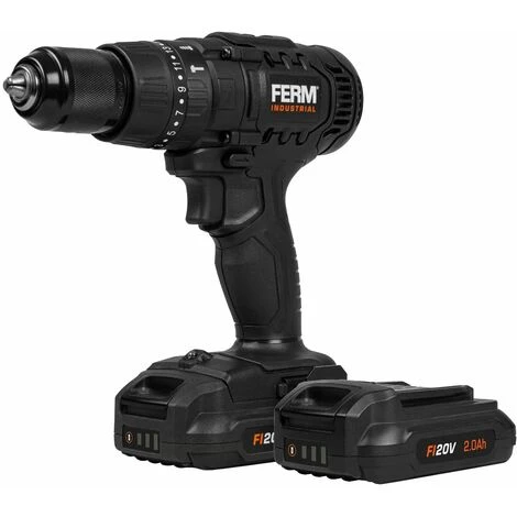 FERM Trapano A Percussione A Batteria 20V. Coppia 50Nm E Motore A 4 Poli. Include 2 Batterie 2.0Ah, Un Caricabatterie, 2 Punte E Una Custodia 1 FERM Trapano A Percussione A Batteria 20V. Coppia 50Nm E Motore A 4 Poli. Include 2 Batterie 2.0Ah, Un Caricabatterie, 2 Punte E Una Custodia