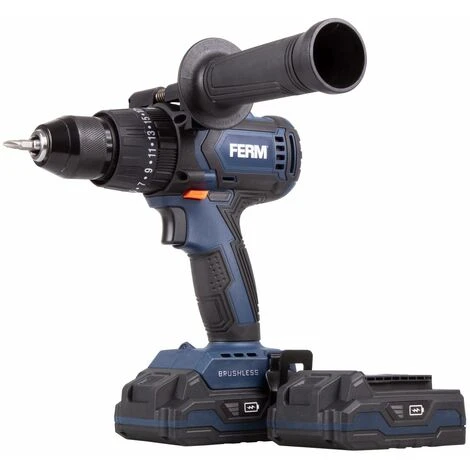 Trapano Avvitatore Con Percussione 20V - 3 Funzioni: Foratura, Trapano A Percussione E Avvitatura. Brushless. Include 2 Batterie 2.0Ah, Caricabatterie, Maniglia Laterale E 2 Punte 1 Trapano Avvitatore Con Percussione 20V - 3 Funzioni: Foratura, Trapano A Percussione E Avvitatura. Brushless. Include 2 Batterie 2.0Ah, Caricabatterie, Maniglia Laterale E 2 Punte