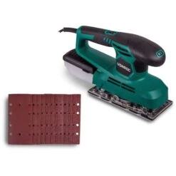 VONROC Levigatrice Orbitale 240W - 90x187cm. Include Contenitore Raccolta Polvere E 12 Fogli Abrasivi (3x G60, 3x G80, 3x G120, 3x G240)