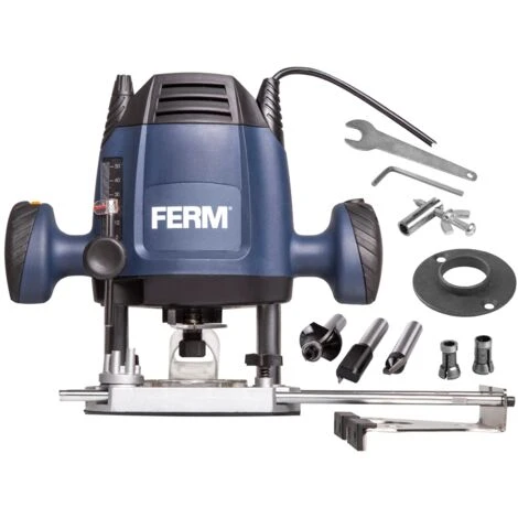 FERM Fresatrice Verticale 1200W - 6,8 Mm. Velocità Variabile. Cavo Di Alimentazione Da 3 Metri. Include Set Di Fresatura Da 3 Pezzi, Anello A Copiare, Guida Parallela E Punta Compasso 3 FERM Fresatrice Verticale 1200W - 6,8 Mm. Velocità Variabile. Cavo Di Alimentazione Da 3 Metri. Include Set Di Fresatura Da 3 Pezzi, Anello A Copiare, Guida Parallela E Punta Compasso - immagine 3