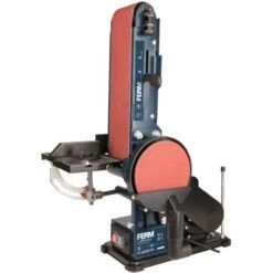 FERM Levigatrice Da Banco Combinata 350W - 150mm. Include 2 Nastri Abrasivi (G80 E G120) E 2 Dischi Abrasivi (G80 E G120) -Makitae Outlet 26104246 3