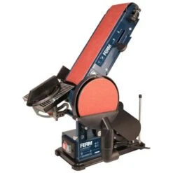 FERM Levigatrice Da Banco Combinata 350W - 150mm. Include 2 Nastri Abrasivi (G80 E G120) E 2 Dischi Abrasivi (G80 E G120) -Makitae Outlet 26104246 4