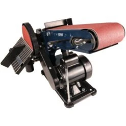 FERM Levigatrice Da Banco Combinata 350W - 150mm. Include 2 Nastri Abrasivi (G80 E G120) E 2 Dischi Abrasivi (G80 E G120) -Makitae Outlet 26104246 5