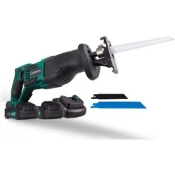 VONROC Seghetto A Gattuccio A Batteria 20V. Incl. 2 Batterie 2.0Ah, Caricabatterie, 2 Lame E Sacca Portautensili