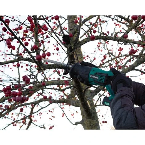 VONROC Seghetto A Gattuccio A Batteria 20V. Incl. 2 Batterie 2.0Ah, Caricabatterie, 2 Lame E Sacca Portautensili 2 VONROC Seghetto A Gattuccio A Batteria 20V. Incl. 2 Batterie 2.0Ah, Caricabatterie, 2 Lame E Sacca Portautensili - immagine 2