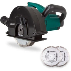 VONROC Scanalatrice Da Muro 1700W-150mm. Include 4 Dischi Diamantati E Sacca Portautensili