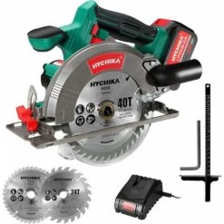 Sega Circolare A Batteria 18V, HYCHIKA 4000RPM, 4.0Ah BaterÃa 18V, Profondito Di Taglio 53mm (90°) E 36mm (45°), Motore Di Rame Puro