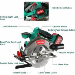 Sega Circolare A Batteria 18V, HYCHIKA 4000RPM, 4.0Ah Batería 18V, Profondito Di Taglio 53mm (90°) E 36mm (45°), Motore Di Rame Puro -Makitae Outlet 26655188 3