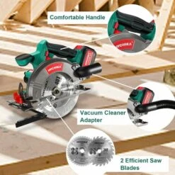 Sega Circolare A Batteria 18V, HYCHIKA 4000RPM, 4.0Ah Batería 18V, Profondito Di Taglio 53mm (90°) E 36mm (45°), Motore Di Rame Puro -Makitae Outlet 26655188 4