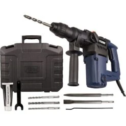 FERM Martello Perforatore/Martello Demolitore 850W. Dotato Di 3 Funzioni: Perforazione, Perforazione A Martello E Scalpellatura. Include 3 Punte, 2 Scalpelli E Custodia -Makitae Outlet 27207042 3