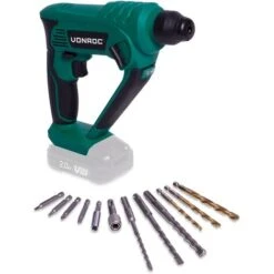 VONROC Martello Perforatore VPOWER 20V 1.3 Joule - SDS Plus. Incl. Accessori E Borsa Degli Attrezzi. Batteria E Caricabatteria Non Inclusi