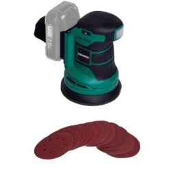 VONROC Levigatrice Orbitale VPOWER 20V - Ø125mm. Batteria E Caricabatterie Non Inclusi. Include Sacchetto Raccolta Polvere E 12 Pezzi Di Carta Abrasiva.